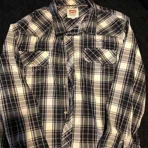 Mens Levi Plaid Button Up
